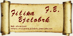 Filipa Bjelobrk vizit kartica